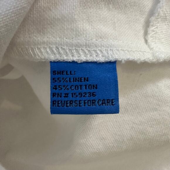 J. McLaughlin Athena Linen Blouse White Sleeveless Top Ruffle V Neck Tank Small - Picture 6 of 10